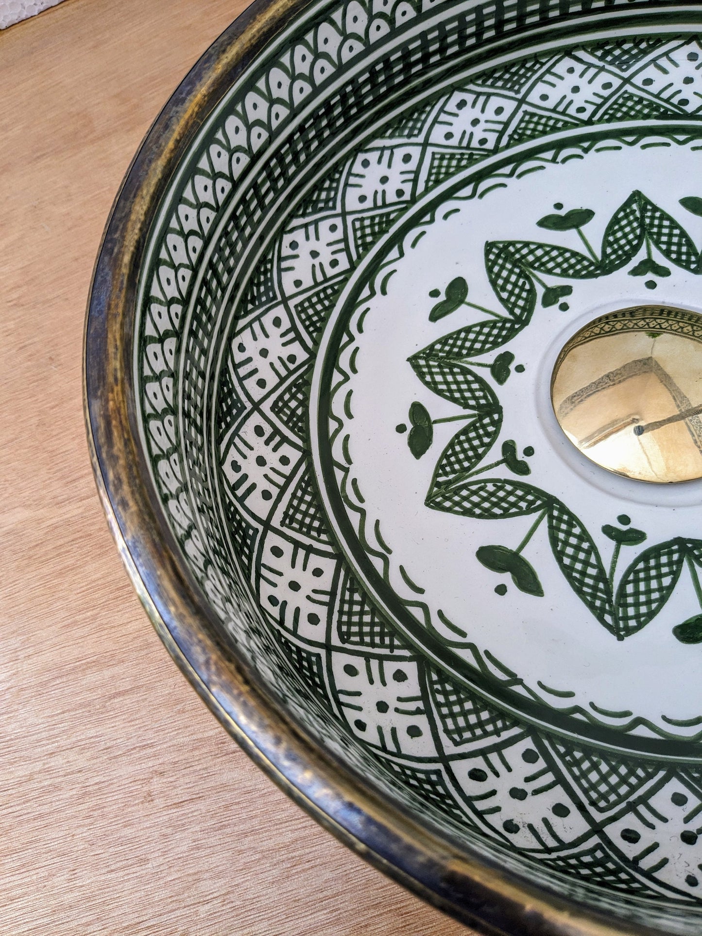 Modern wash basin with brass rim - Handmade  sink for bathroom