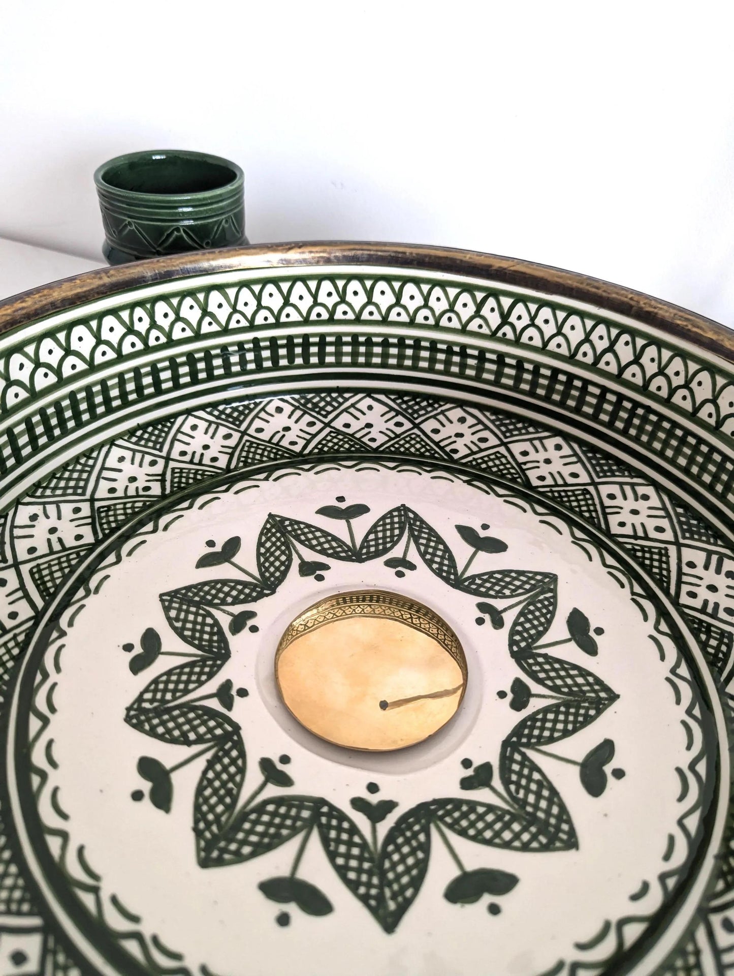 Modern wash basin with brass rim - Handmade  sink for bathroom